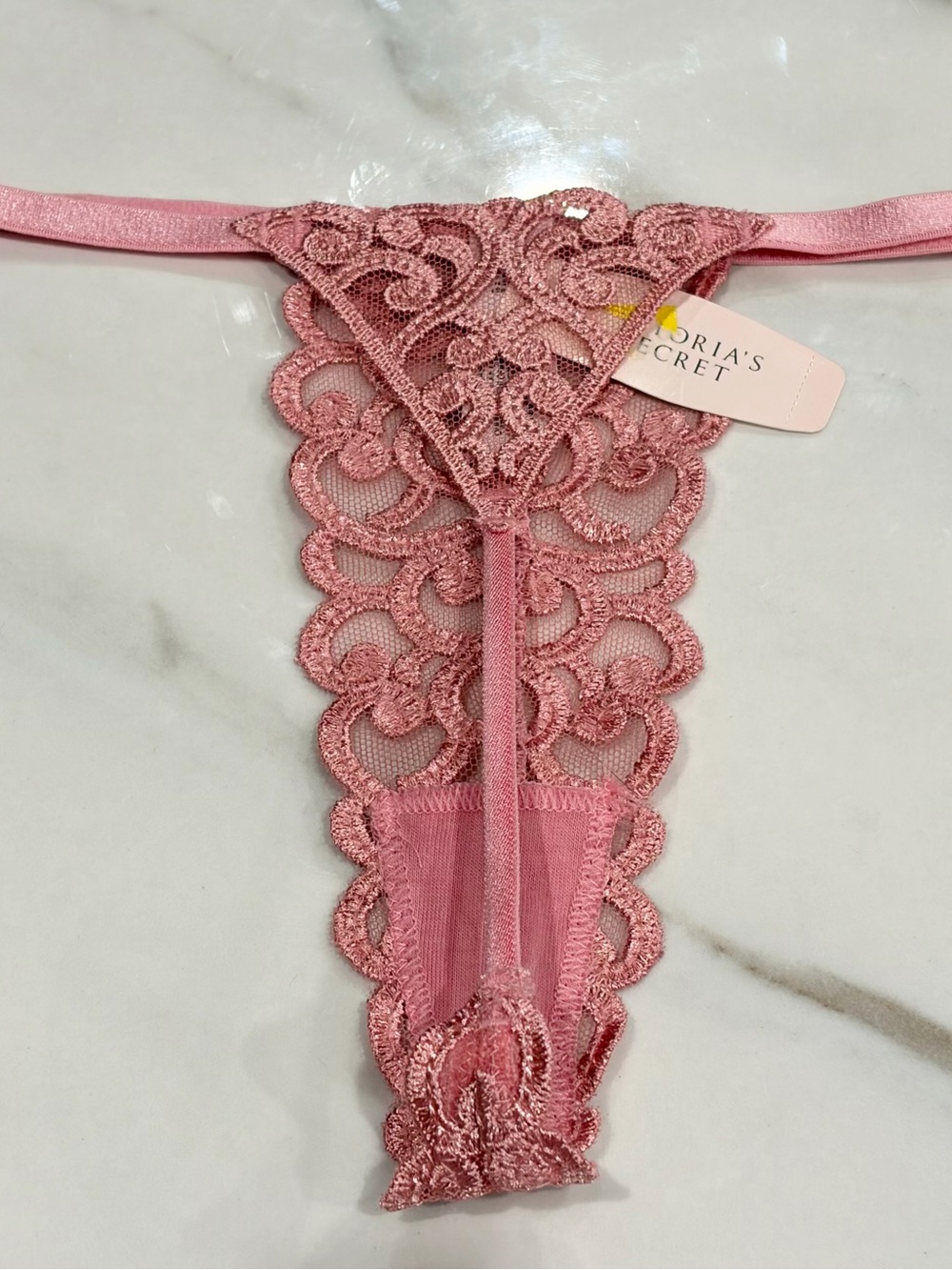 NWT LOT OF 3 Size S Victoria's Secret VS Jeweled Thong Lace Garter Panty - Picture 4 of 5